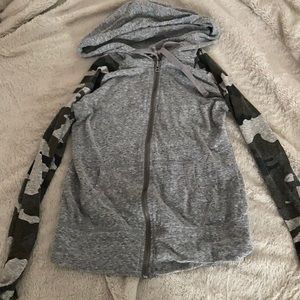 Camo sleeved zip up